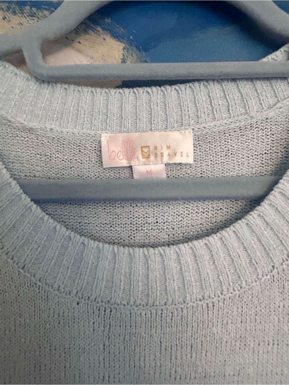 Sleeveless Light Blue Knit Sweater Tank - Picture 2 of 4